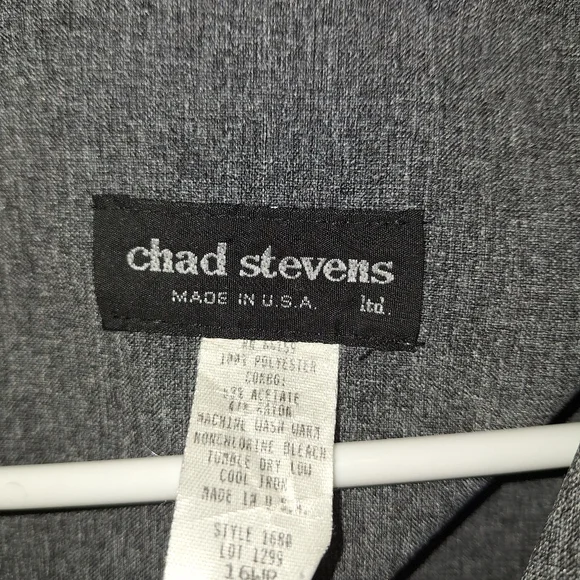 Chad Stevens 2 piece pants  suit / size 16w / gray with floral design - Picture 2 of 15